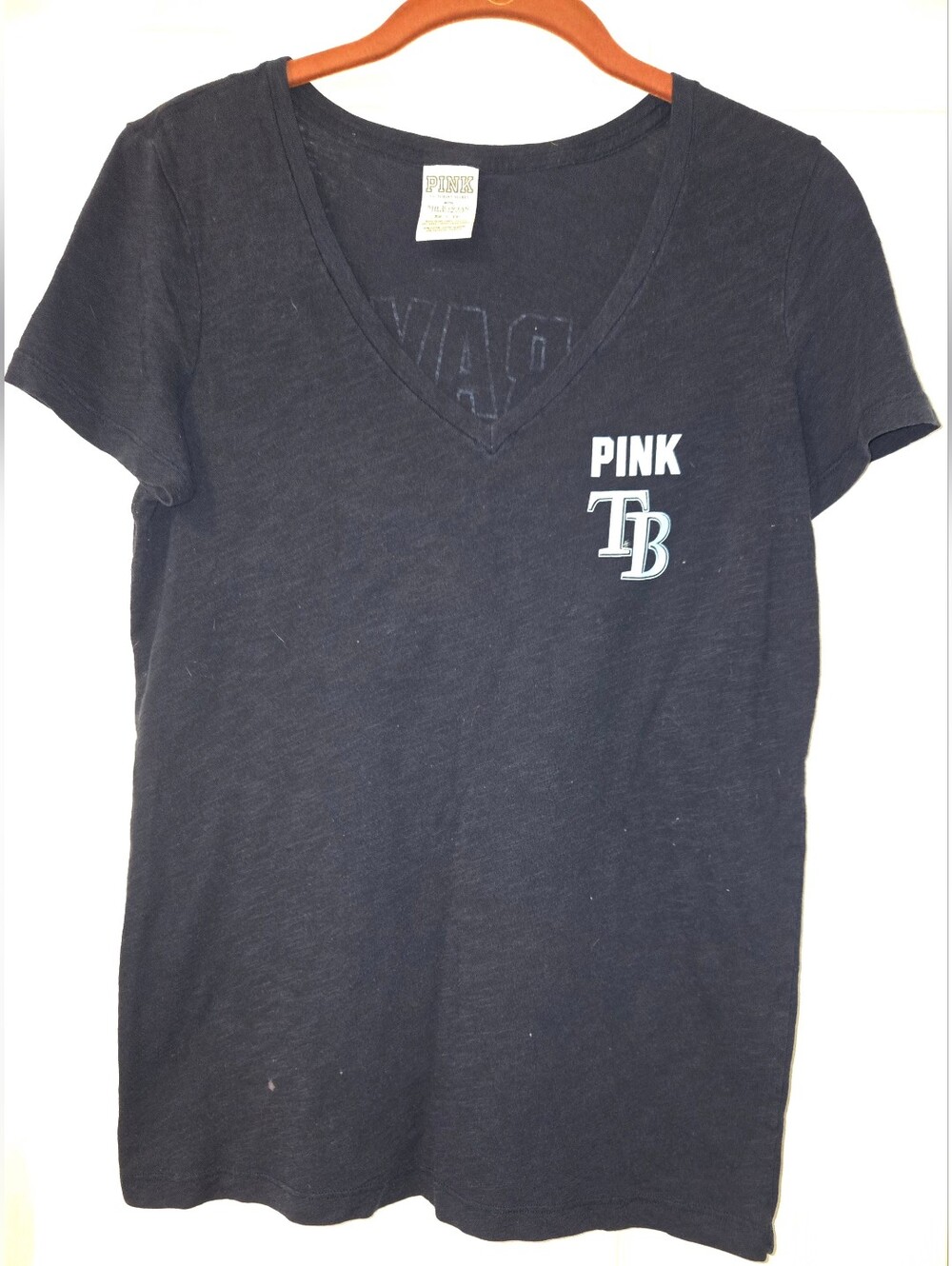 Victoria's Secret PINK Tampa Bay Rays V-Neck Tee Sz XA